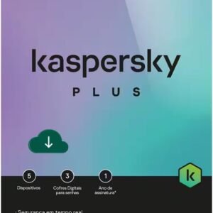 Kaspersky Antivirus Plus BR; 5 Dispositivos; 3 Contas KPM; 1 Ano ESD